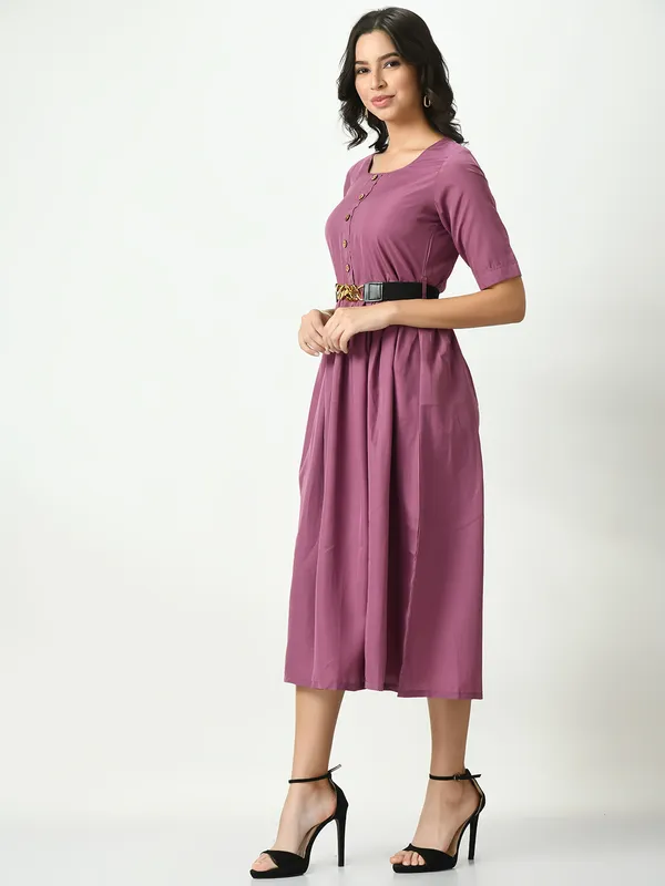 Riya_Lavender_Stylish_Midi_Dress_With_Belt