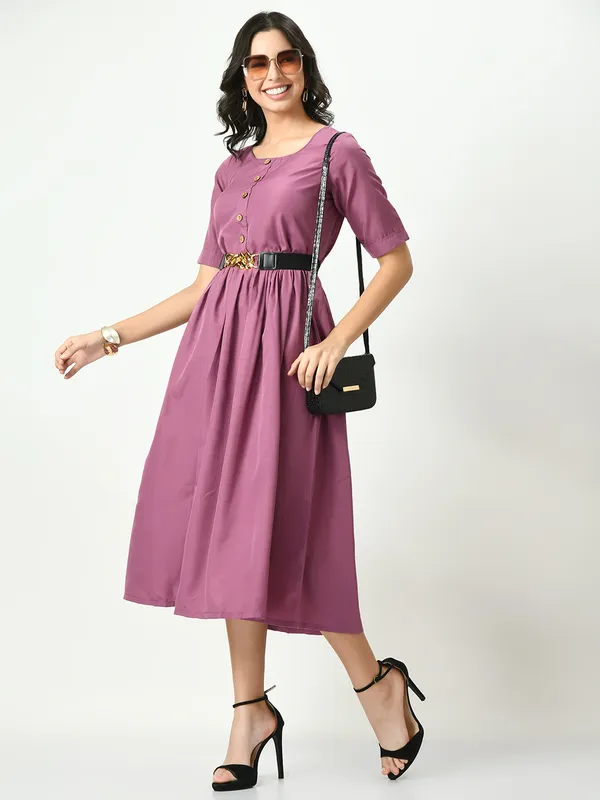 Riya_Lavender_Stylish_Midi_Dress_With_Belt