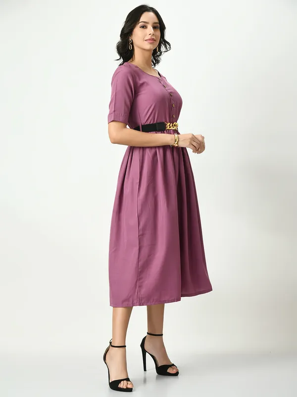 Riya_Lavender_Stylish_Midi_Dress_With_Belt