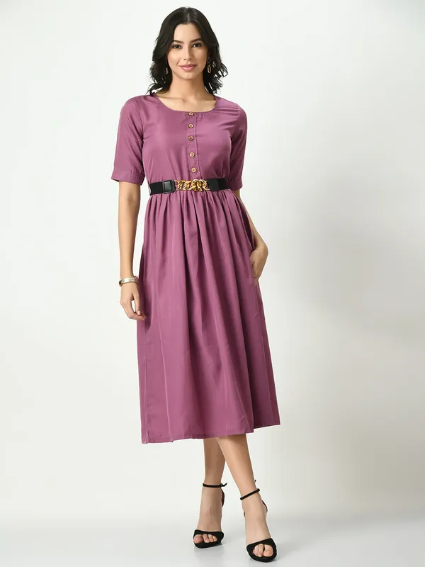 Riya_Lavender_Stylish_Midi_Dress_With_Belt