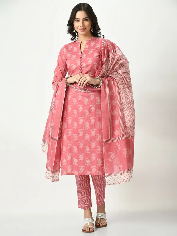 Riya_Pink_Printed_Kurta_Pant_With_Dupatta_Set