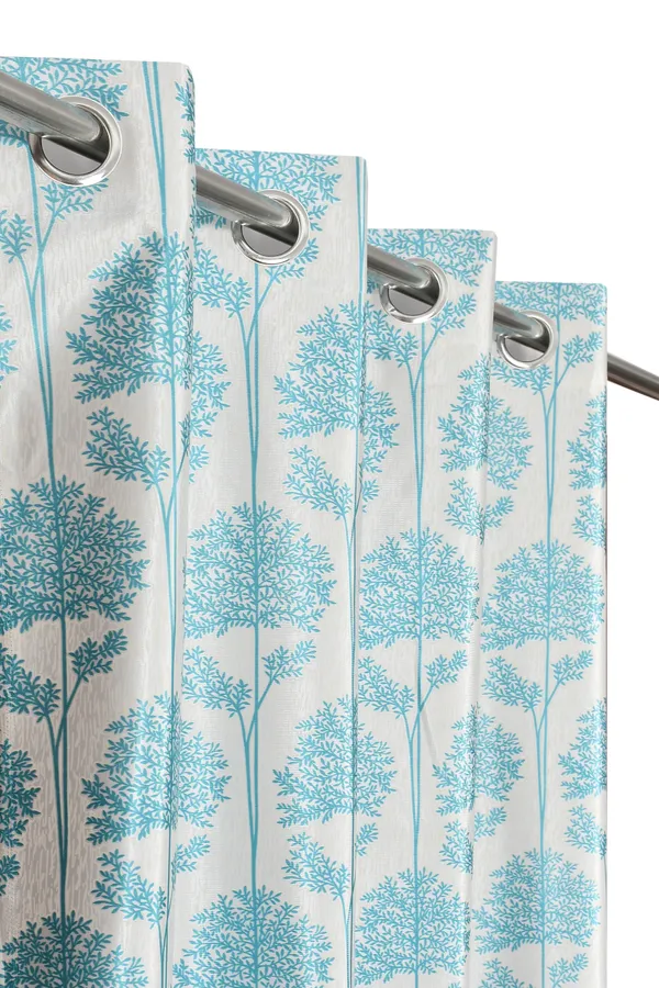 Tree_Print_Pack_of_2_Aqua_Room_Darkening_Long_Door_Curtains