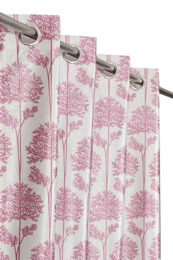 Tree_Print_Pack_of_2_Red_Room_Darkening_Long_Door_Curtains