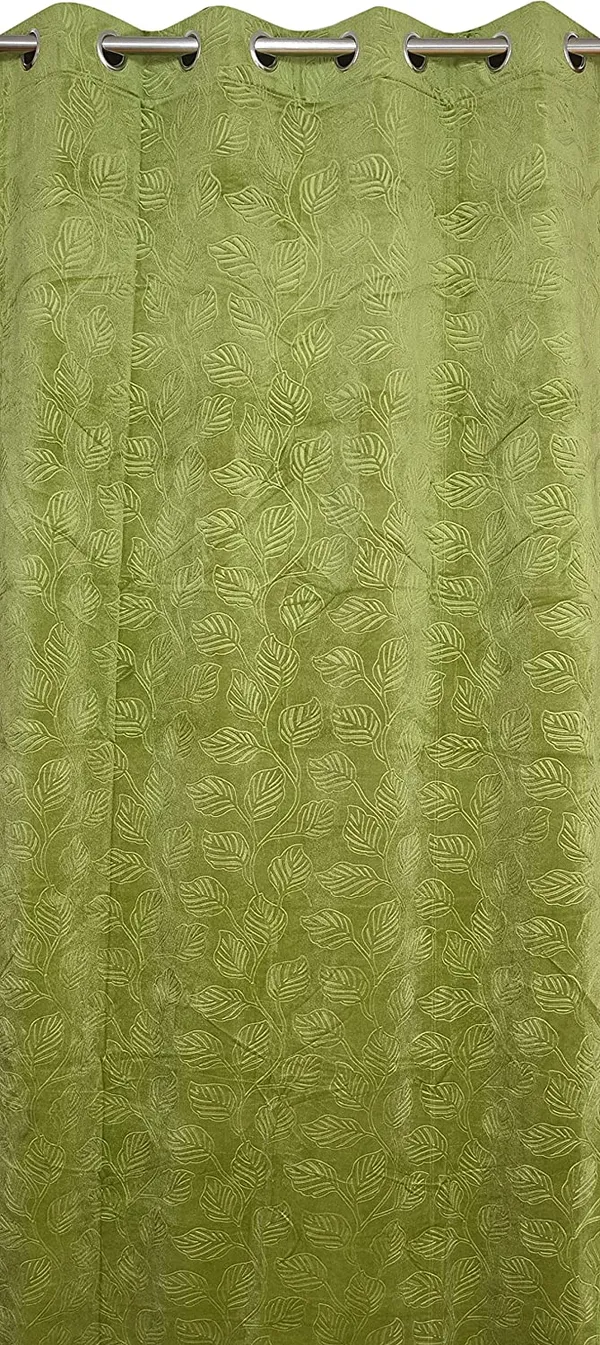 Velvet_Floral_Emboss_Pack_of_2_Green_Blackout_Long_Door_Curtains