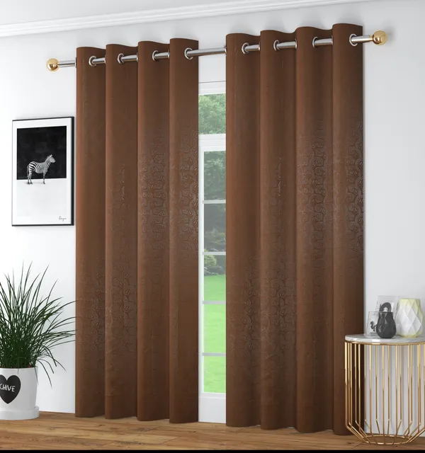 Floral_Emboss_Pack_of_2_Leather_Brown_Blackout_Long_Door_Curtains
