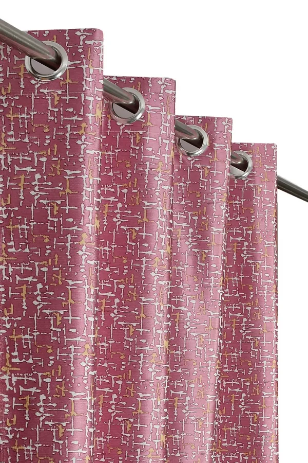 Texture_Print_Pack_of_2_Red_Room_Darkening_Long_Door_Curtains