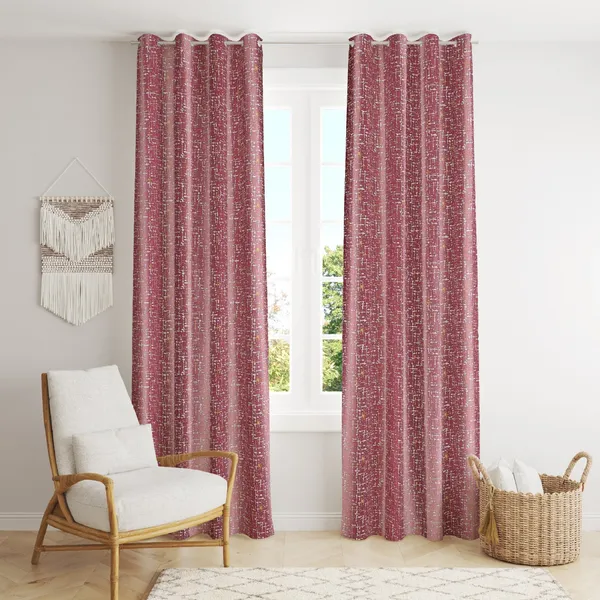 Texture_Print_Pack_of_2_Red_Room_Darkening_Long_Door_Curtains