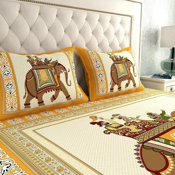 100%_Cotton_Rajasthani_Jaipuri_Traditional_Double_Bedsheet(90x100_Inch)