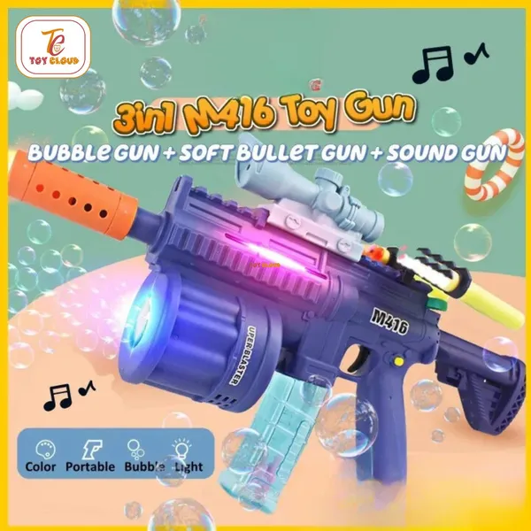3_Times_The_Fun:_Gel_Blaster,_Soft_Bullet_Gun,_and_Bubble_Machine_with_Light_&_Music_8_Foam_Darts_M416_Bubble_Machine_Gun_Toy_with_2_Bottle_Solutions_