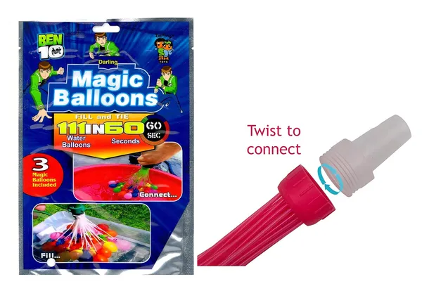 Quick_Magic_Balloon_for_Holi_Water_Balloons_Mix_Color,_Crazy_Quick_Fill_in_60_Seconds_Set_of_12_with_1_Universal_tap_Adapter_(444_Balloons),_Mix_Color