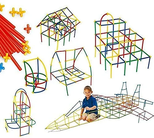 DIY_Colorful_Creative_Pipe_Straw_Stick_Puzzle_Blocks_90_Pieces,_Assembly_Building_Blocks_Educational_Toy_for_Kids_3+_Years