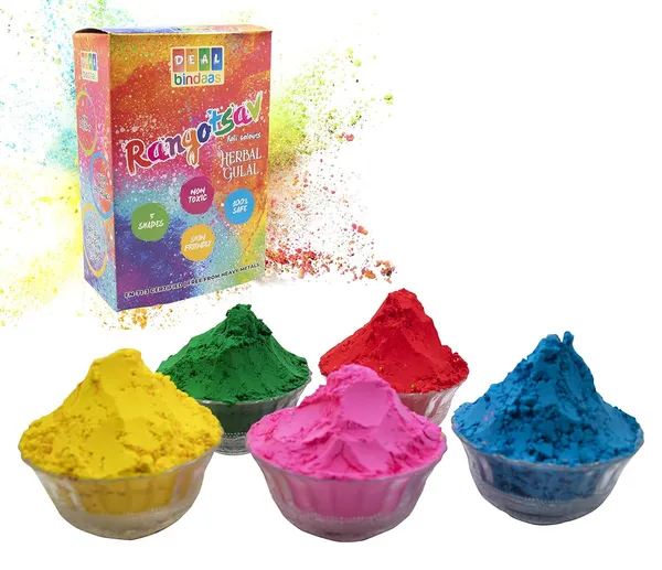 Deal_Bindaas_Rangotasav_Holi_Colour_Herbal_Gulal_500_GMS_5_Shades_Non_Toxic_Eco_Friendly_Safe_Holi_Color_Powder_Herbal_Gulal_(500_Gm)-Pack_of_2,_Multicolor