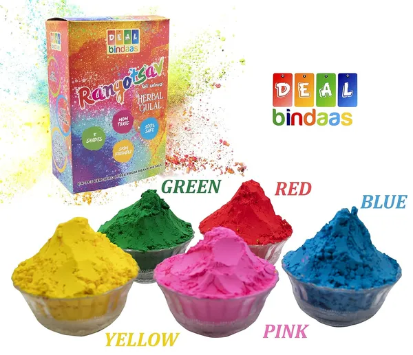 Deal_Bindaas_Non-Toxic_Eco_Friendly_Safe_Rangotasav_Holi_Colour_Herbal_Gulal_250_GMS_5_Shades_(5_pcs_X_50_g)