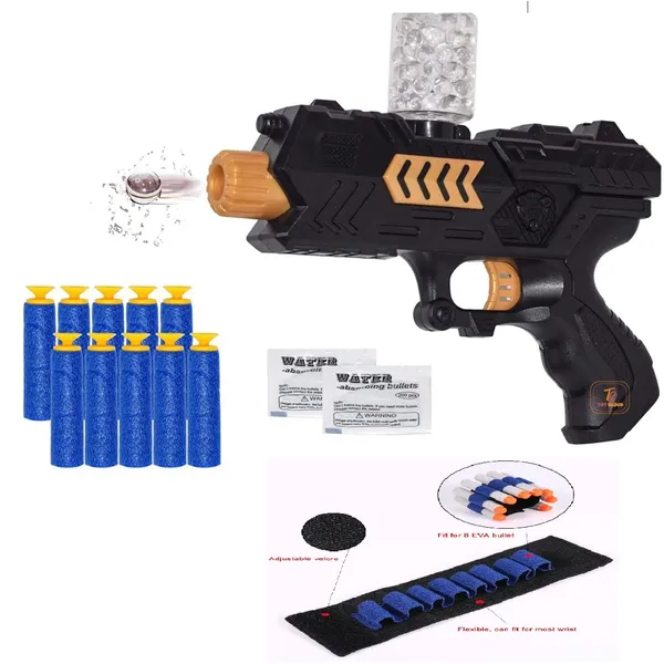 2_in_1_Force_Blaster_Toy_Gun_with_Jelly_Shots_&_10_Soft_Foam_Dart_Bullets_with_1_Hand_Strap_for_Darts,_Safe_and_Long_Range_Shooting_Gun_-_Multicolour