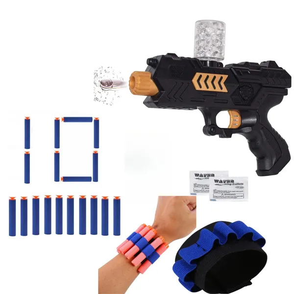 2_in_1_Force_Blaster_Toy_Gun_with_Jelly_Shots_&_10_Soft_Foam_Dart_Bullets_with_1_Hand_Strap_for_Darts,_Safe_and_Long_Range_Shooting_Gun_-_Multicolour