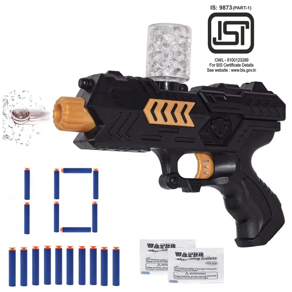 2_in_1_Force_Blaster_Toy_Gun_with_Jelly_Shots_&_10_Soft_Foam_Dart_Bullets_with_1_Hand_Strap_for_Darts,_Safe_and_Long_Range_Shooting_Gun_-_Multicolour