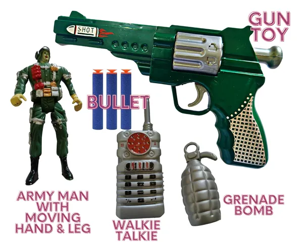 Pistol_Toy_Gun_Soft_Blaster_Bullet_Dart_Shooting_Toy_with_3_Safe_Foam_Bullets_with_Army_Man_Mobile_Bomb_for_Kids_8+Years_Green