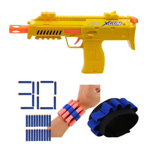 2_in_1_X-Shot_Blaster_Pistol_Toy_Gun_with_Jelly_Shots_&_10_Soft_Foam_Dart_Bullets_with_1_Hand_Strap_for_Darts_&_20_Pcs_Extra_Dart_Bullets,_Safe_and_Long_Range_Shooting_Gun