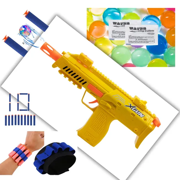 2_in_1_X-Shot_Blaster_Pistol_Toy_Gun_with_Jelly_Shots_&_10_Soft_Foam_Dart_Bullets_with_1_Hand_Strap_for_Darts,_Safe_and_Long_Range_Shooting_Gun_-_Multicolour