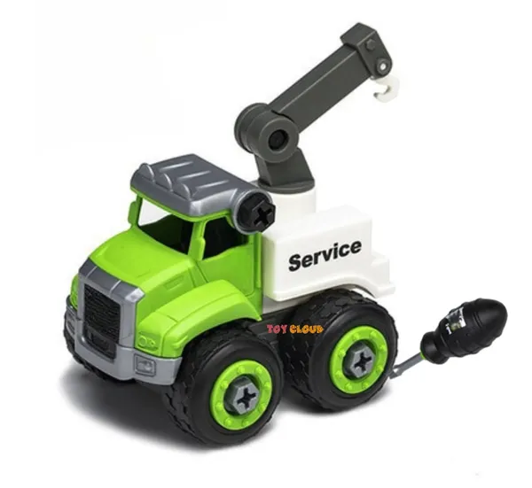 DIY_Do_It_Yourself_Construction_Vehicle_Play_Crane_Service_Truck_with_Screwdriver,_Unbreakable_Plastic_Assembly_STEM_Learning_Toy