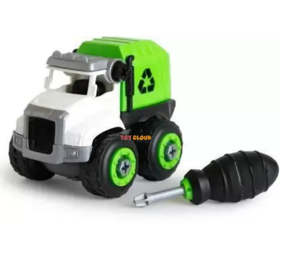 DIY_Do_It_Yourself_City_Service_Vehicle_Play_Garbage_Truck_with_Screwdriver,_Unbreakable_Plastic_Assembly_STEM_Learning_Toy