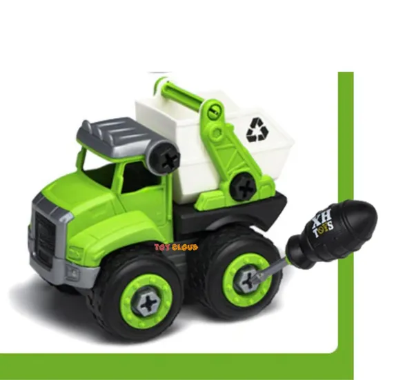 DIY_Do_It_Yourself_City_Service_Vehicle_Play_Sanitation_Truck_with_Screwdriver,_Unbreakable_Plastic_Assembly_STEM_Learning_Toy