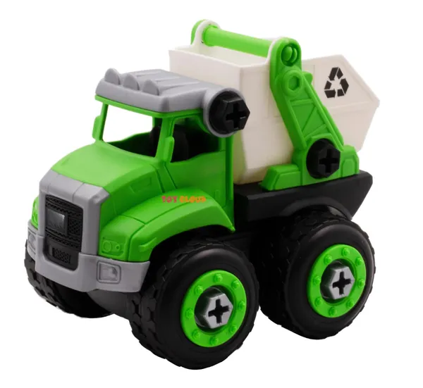 DIY_Do_It_Yourself_City_Service_Vehicle_Play_Sanitation_Truck_with_Screwdriver,_Unbreakable_Plastic_Assembly_STEM_Learning_Toy