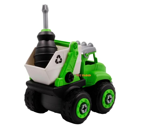 DIY_Do_It_Yourself_City_Service_Vehicle_Play_Sanitation_Truck_with_Screwdriver,_Unbreakable_Plastic_Assembly_STEM_Learning_Toy