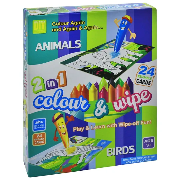 Color_&_Wipe_Animals_and_Birds_|_24_Reusable_Cards_|_Preschool_Coloring_Kit_for_3+_Years_Toddlers/Kids