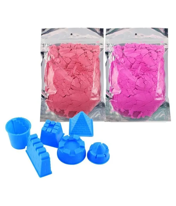 Creative_Active_Sand_Castle_Play_Set,_Non-Toxic_500_GMS_Sand_with_6_pcs_Castle_Molds_for_Kids