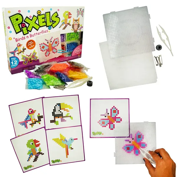 Pixels_Birds_n_Butterflies_Fridge_Magnets_Plastic,_Beads_Badges_Do-It-Yourself_Kit