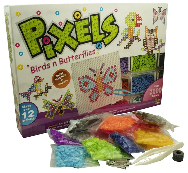 Pixels_Birds_n_Butterflies_Fridge_Magnets_Plastic,_Beads_Badges_Do-It-Yourself_Kit