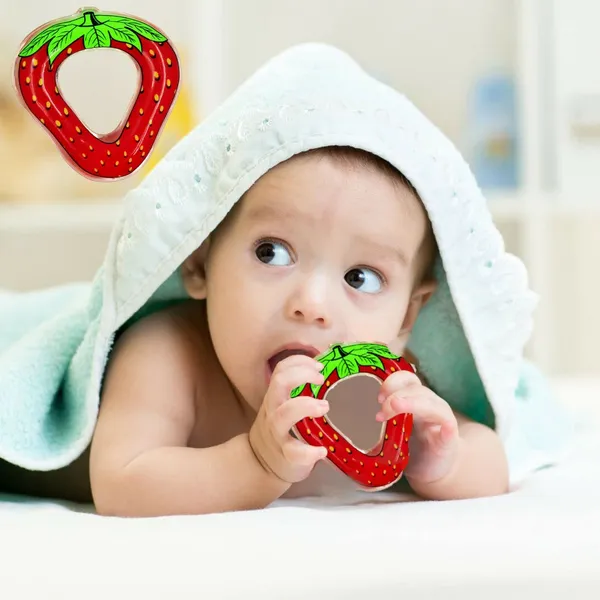 2_Water_Filled_Silicone_Teether_Contains_Distilled_Water_to_Soothe_Teething_Gums_BPA_Free_Odourless_Easy_to_Grip_for_Babies_Icecream_N_Strawberry