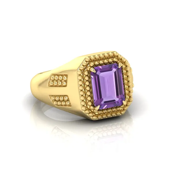 Feel Good 3.25 Ratti Natural Amethyst Ring Original Certified Natural Amethyst Katela Stone Ring Astrological Birthstone Adjustable Ring for Men and