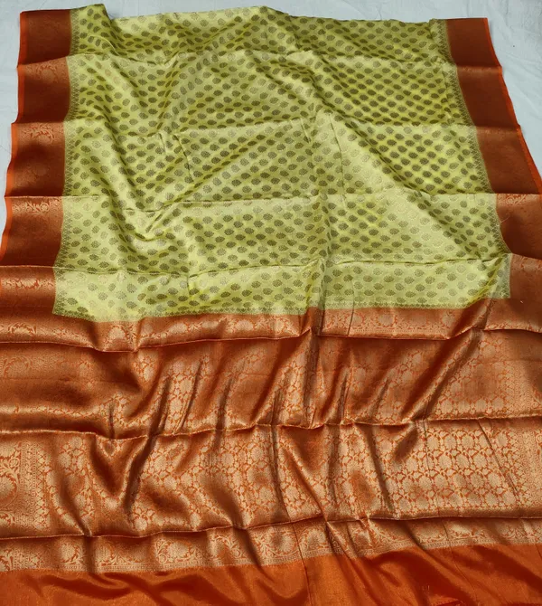 Soft_Faux_Banarasi_Saree_With_Blouse_faux_Zari_but_Pattern/_yellow