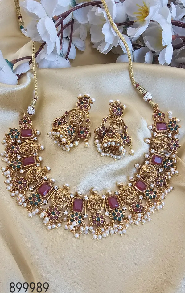 Gold stone online necklace with price