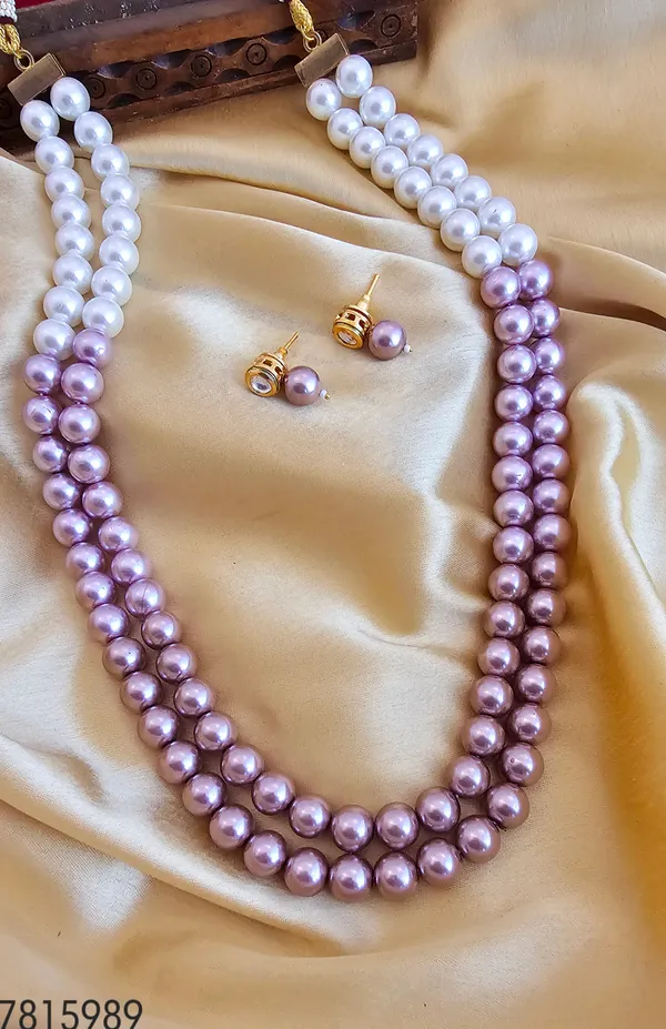 Roselle_Elegant_Double-Strand_Semi-Precious_Pearl_Necklace_with_Kundan_Studded_Earrings