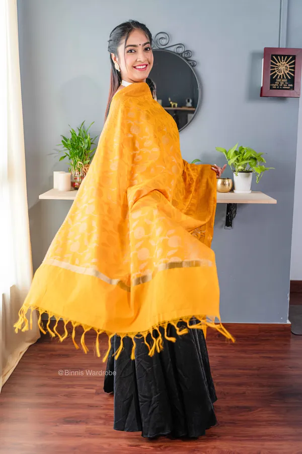 Pure_dupion_silk_Banarasi_handloom_Mystered_yellow_dupatta