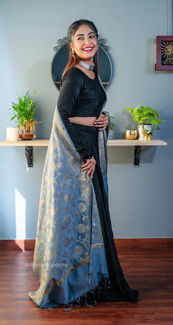 Pure_dupion_silk_Banarasi_handloom_State_grey_dupatta