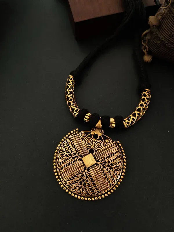 Antique_Gold_Plated_Tassel_Necklace