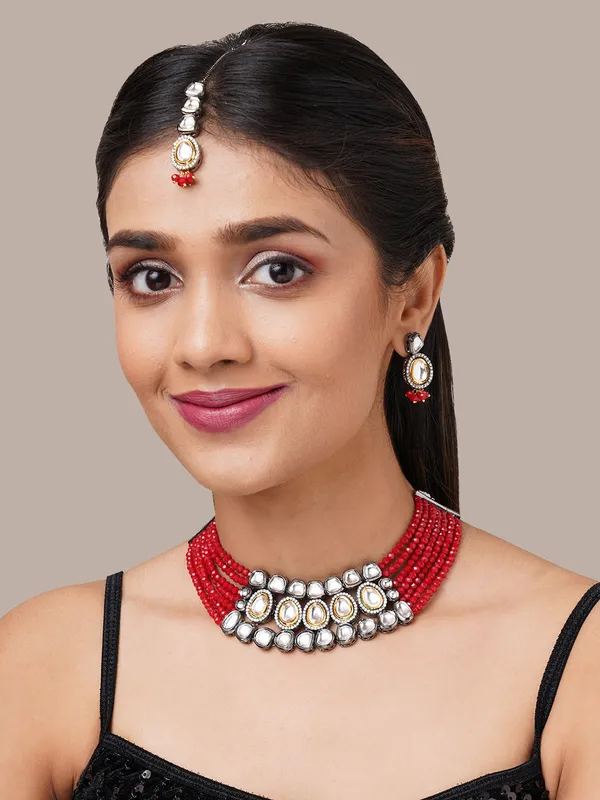 Red_stone_kundan_jewellery_set_With_mang_tika