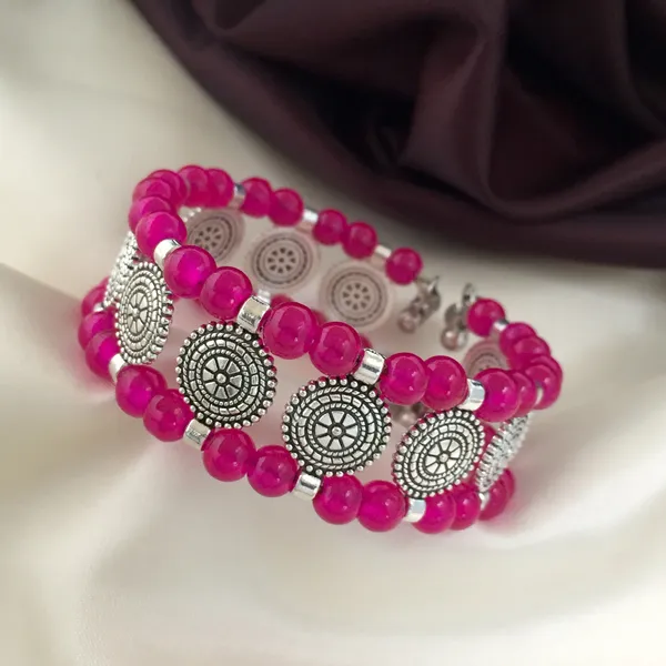 Ligh_Pink_Oxidised_Pearl_Bracelet
