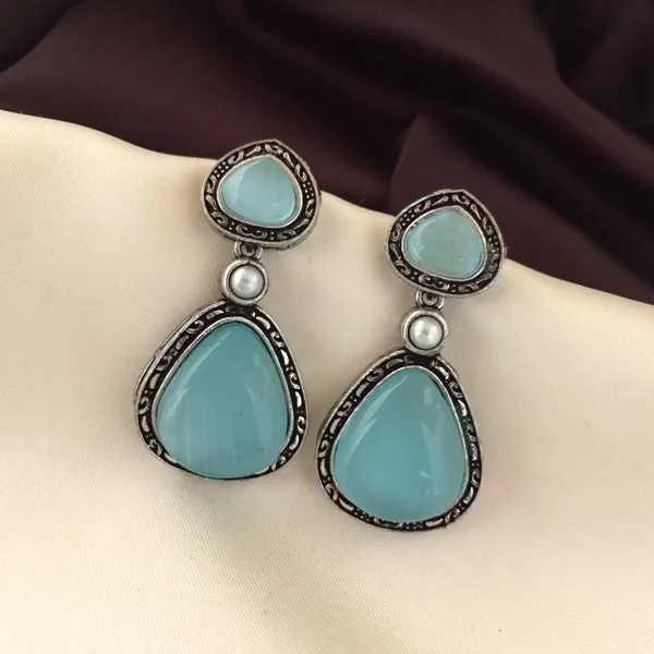 Premium_Skyblue_Pearl_Oxidised_Earrings