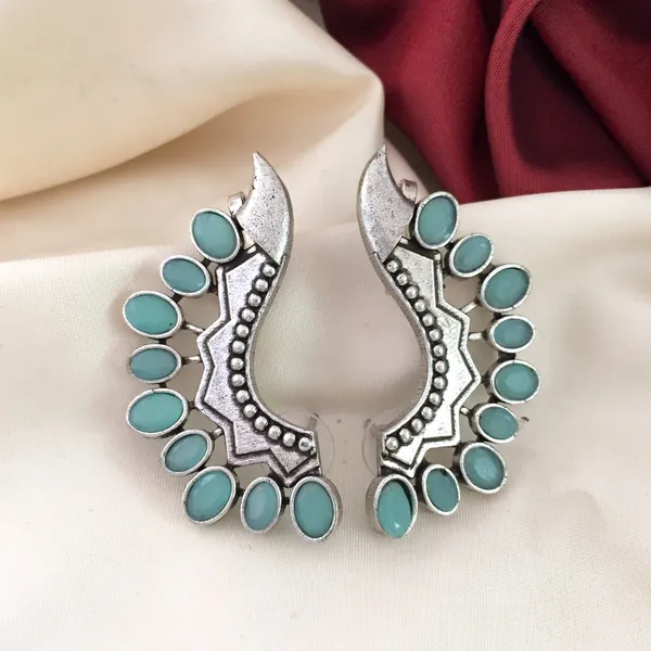 Premium_SkyBlue_Stone_Earcuffs_-_Oxidised
