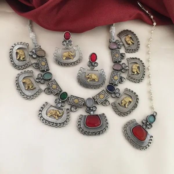 Dual_Tone_Premium_Stones_Elephant_Model_Necklace_Set