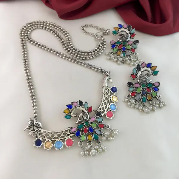 Premium_Peacock_Style_Long_Necklace_with_Earrings