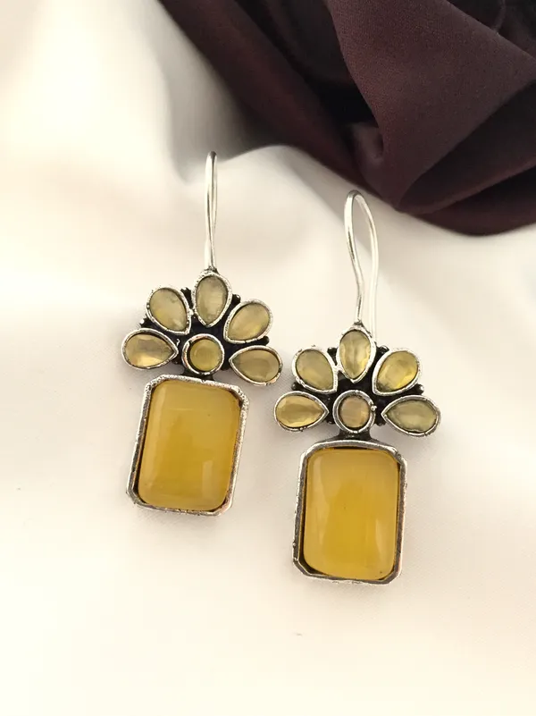 Yellow_Colour_Oxidised_Earrings_-_Handmade