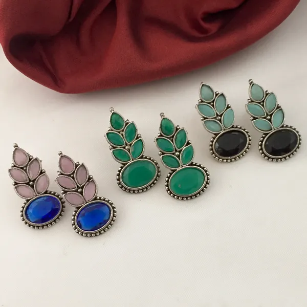 Combo_of_3_Leaf_model_Oxidised_Earrings