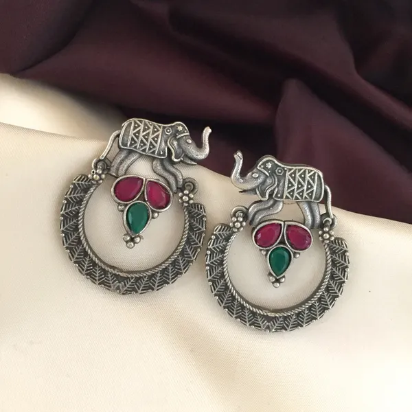 Elephant_Red-Green_Colour_Earrings