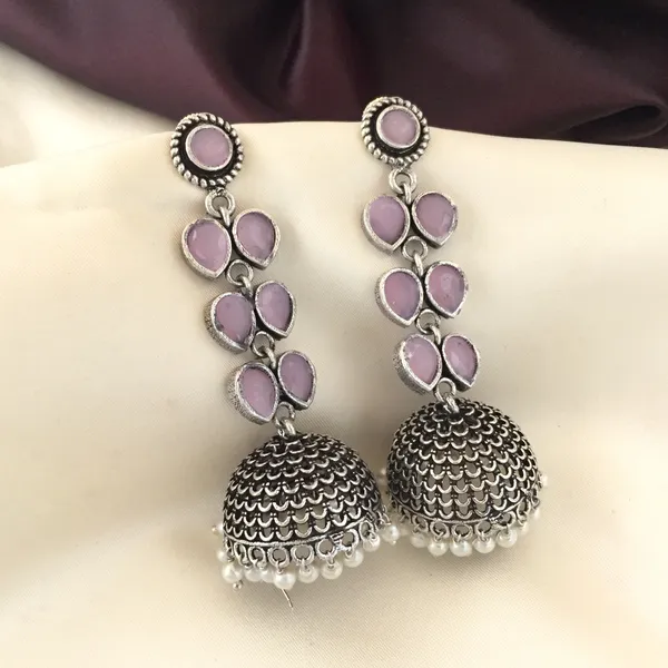 Oxidised_Layered_Earrings_Silver_Finish